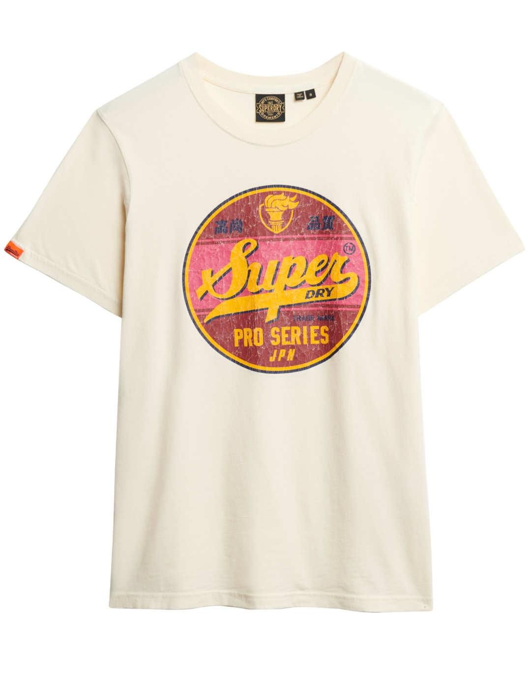 Camiseta Superdry Gasoline blanco manga corta para hombre