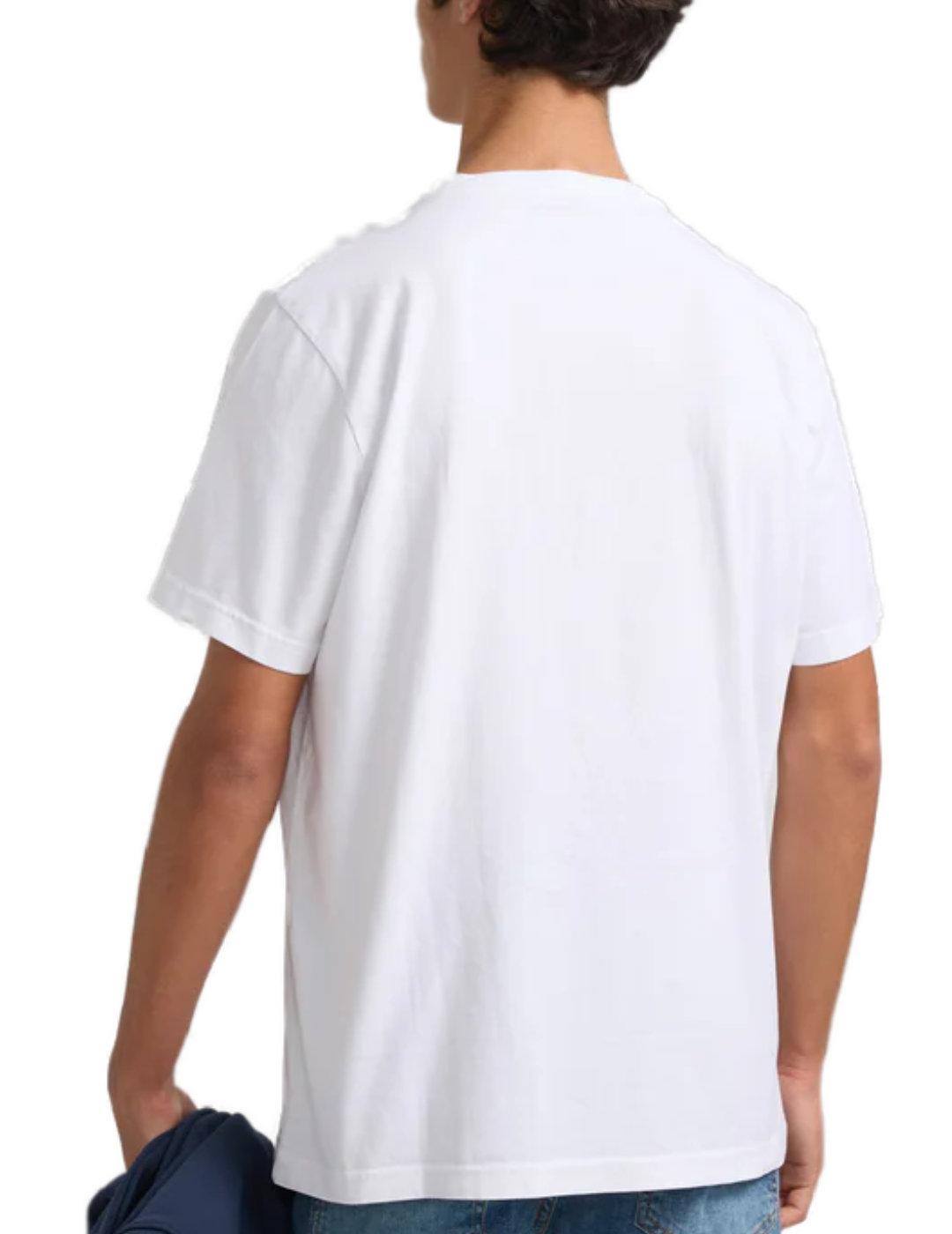 Camiseta Silbon raqueta media blanca de hombre-&