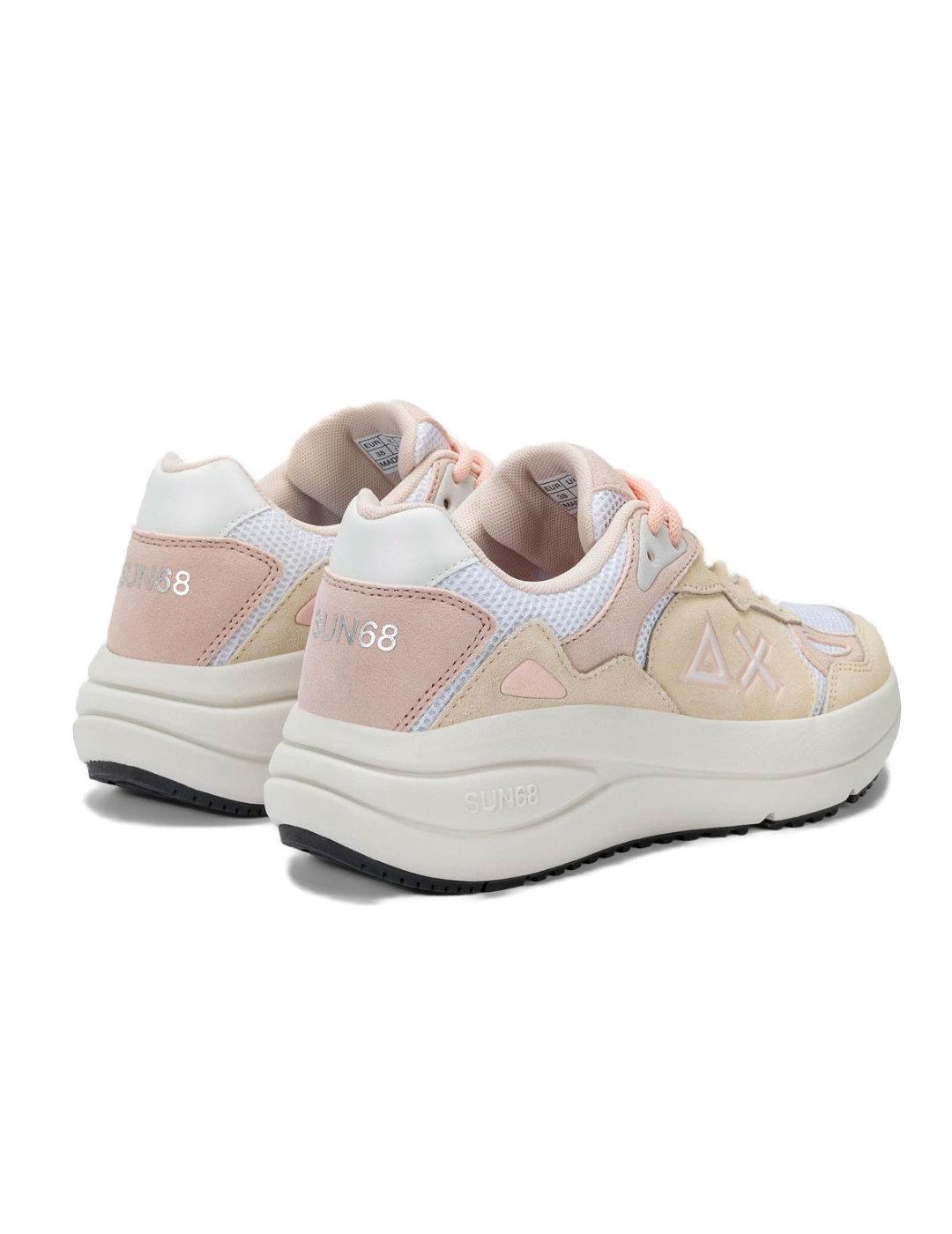 Zapatillas deportivas Sun68 venus Suede beige para mujer