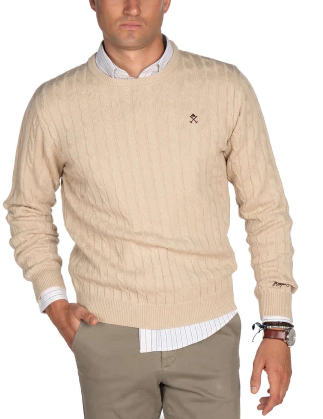Jersey de lana Harper&Neyer Blarney beige para hombre