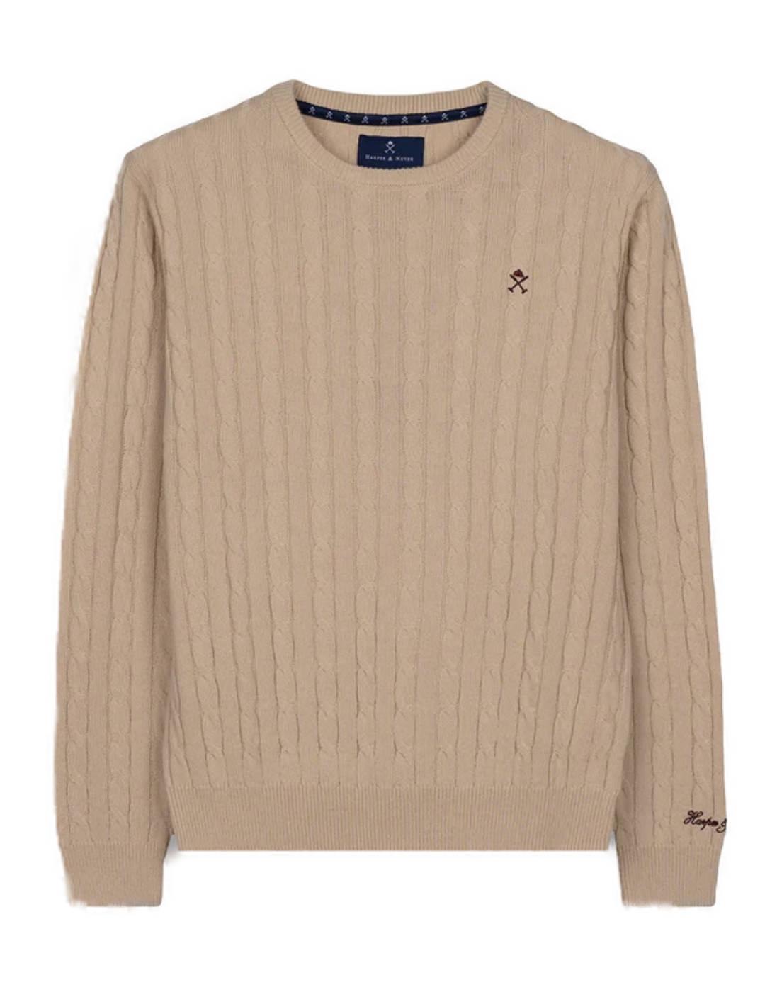 Jersey de lana Harper&Neyer Blarney beige para hombre