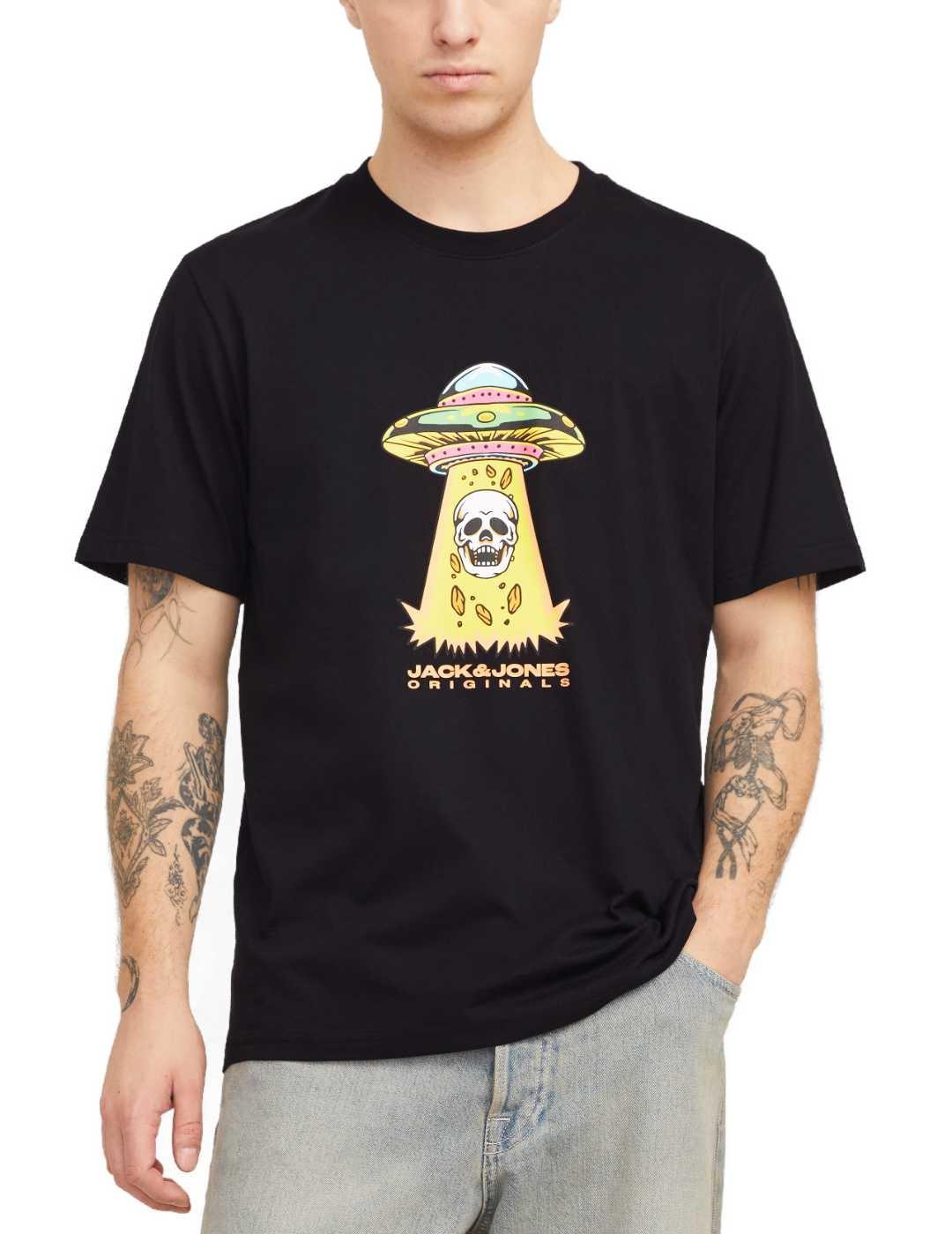 Camiseta Jack&Jones Anatomy negro manga corta para hombre