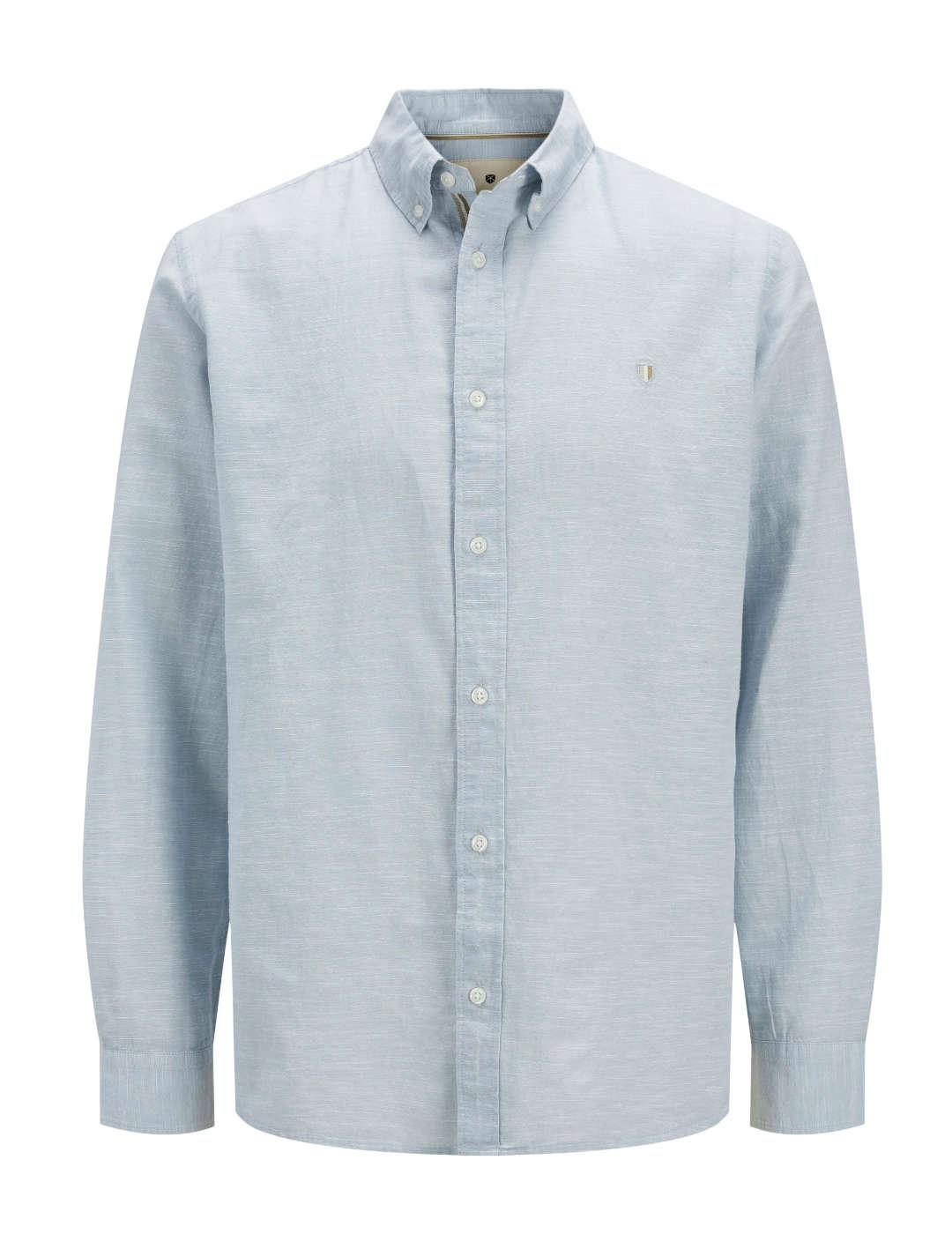 Camisa Jack&Jones Summer azul celeste de lino para hombre