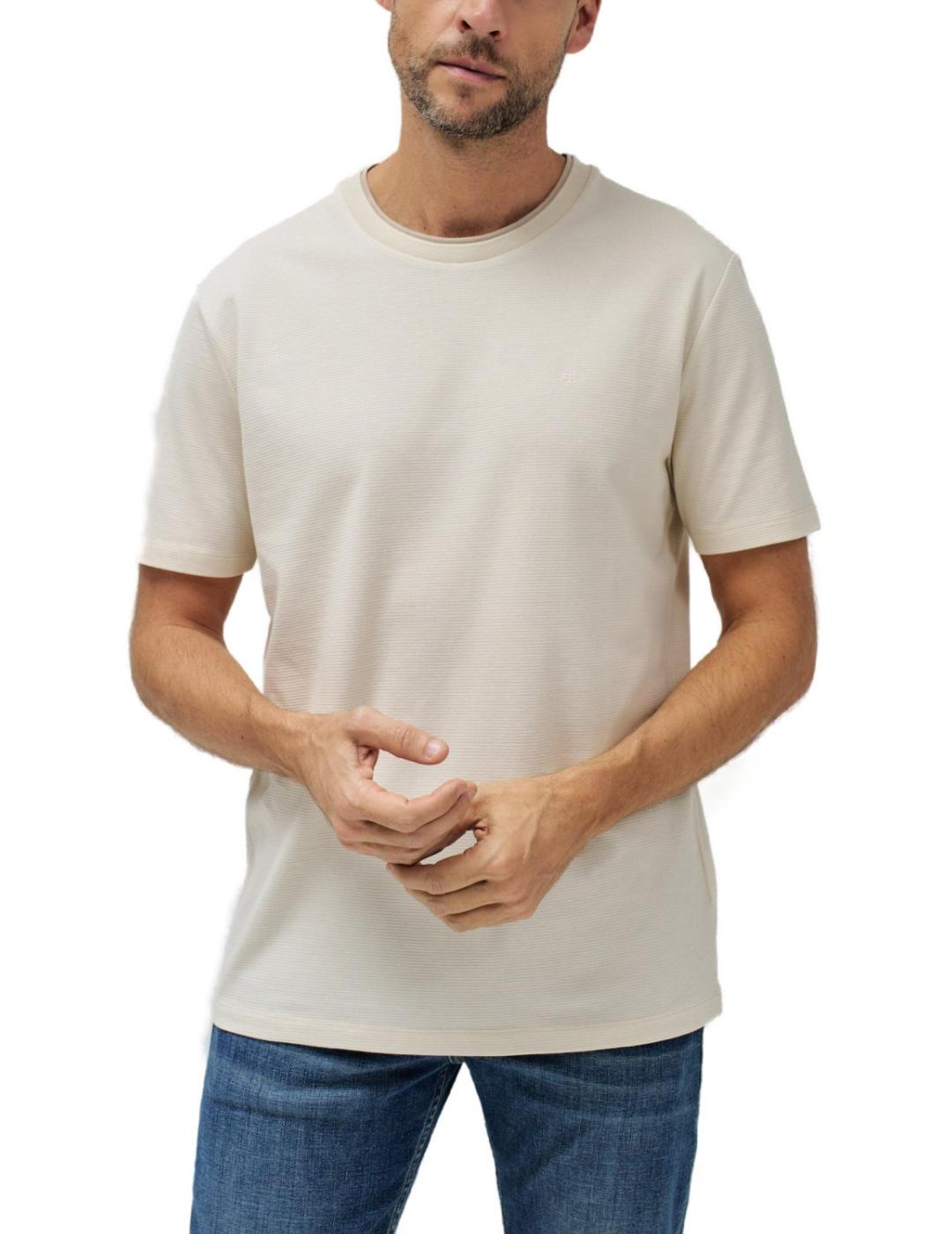 Camiseta básica Salsa beige manga corta regular para hombre