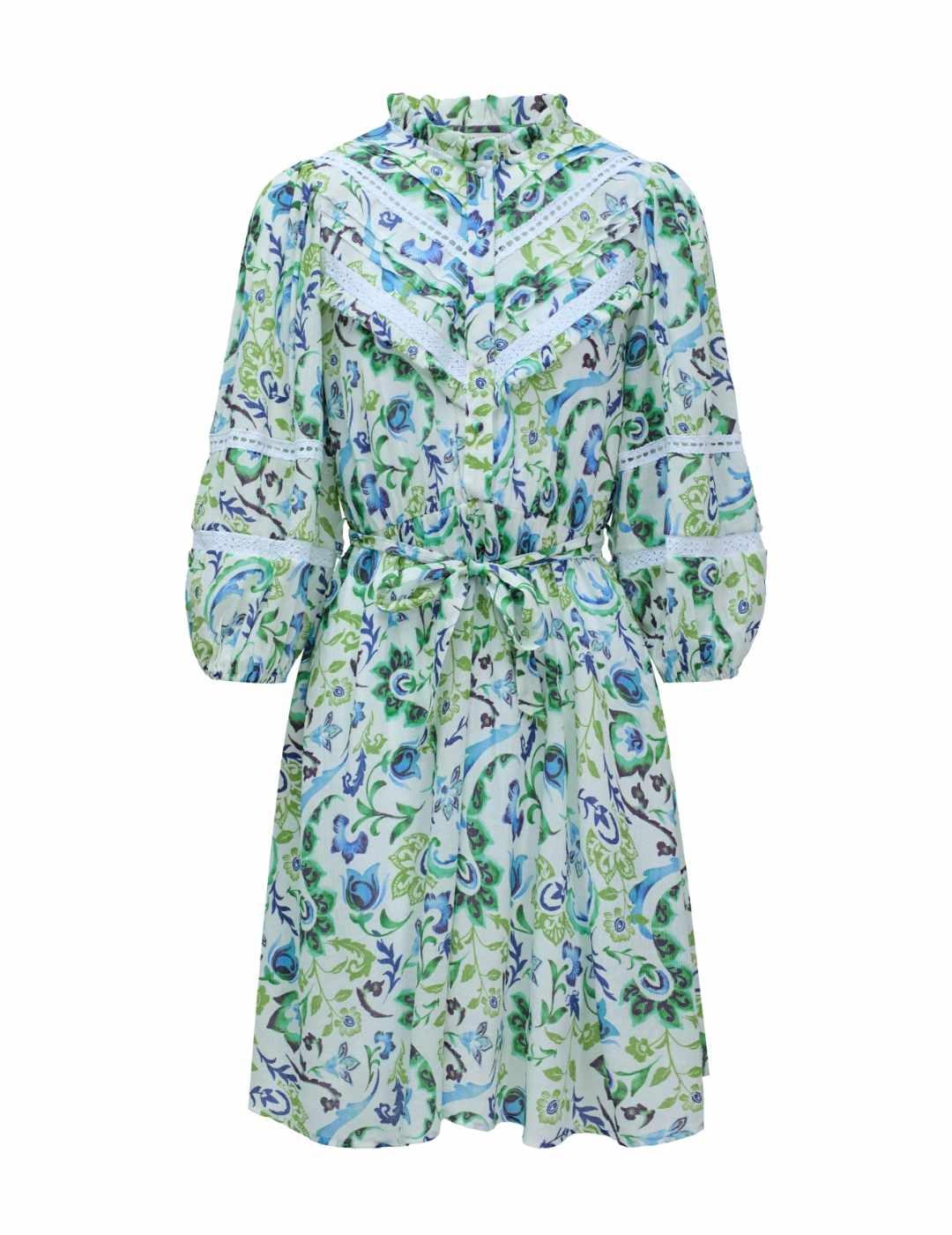 Vestido corto Salsa estampado floral manga larga para mujer