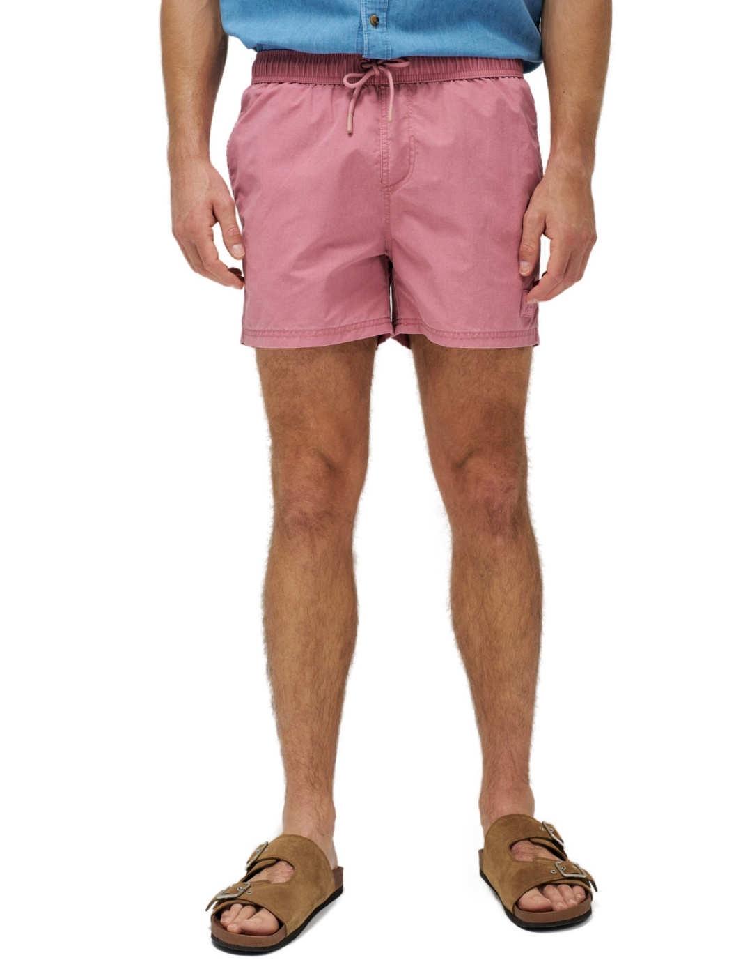 Bañador Salsa rosa fuerte ajustable con bolsillos de hombre