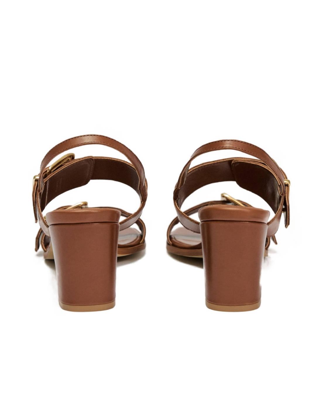 Sandalias Salsa marrones de tacón bajo para mujer