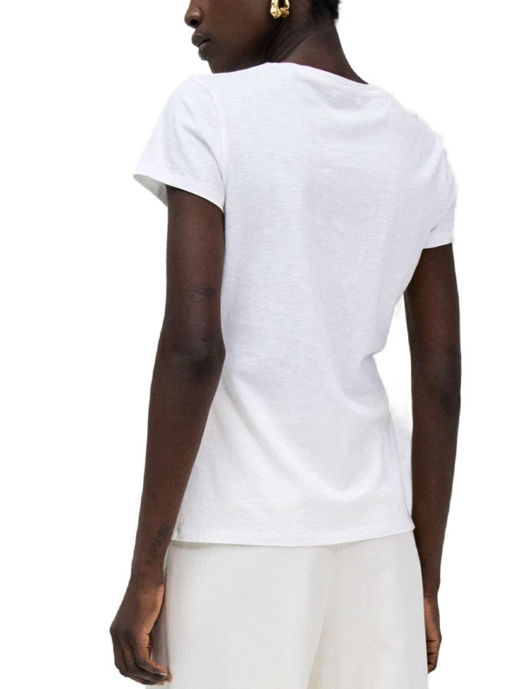 Camiseta Salsa blanca piña manga corta para mujer