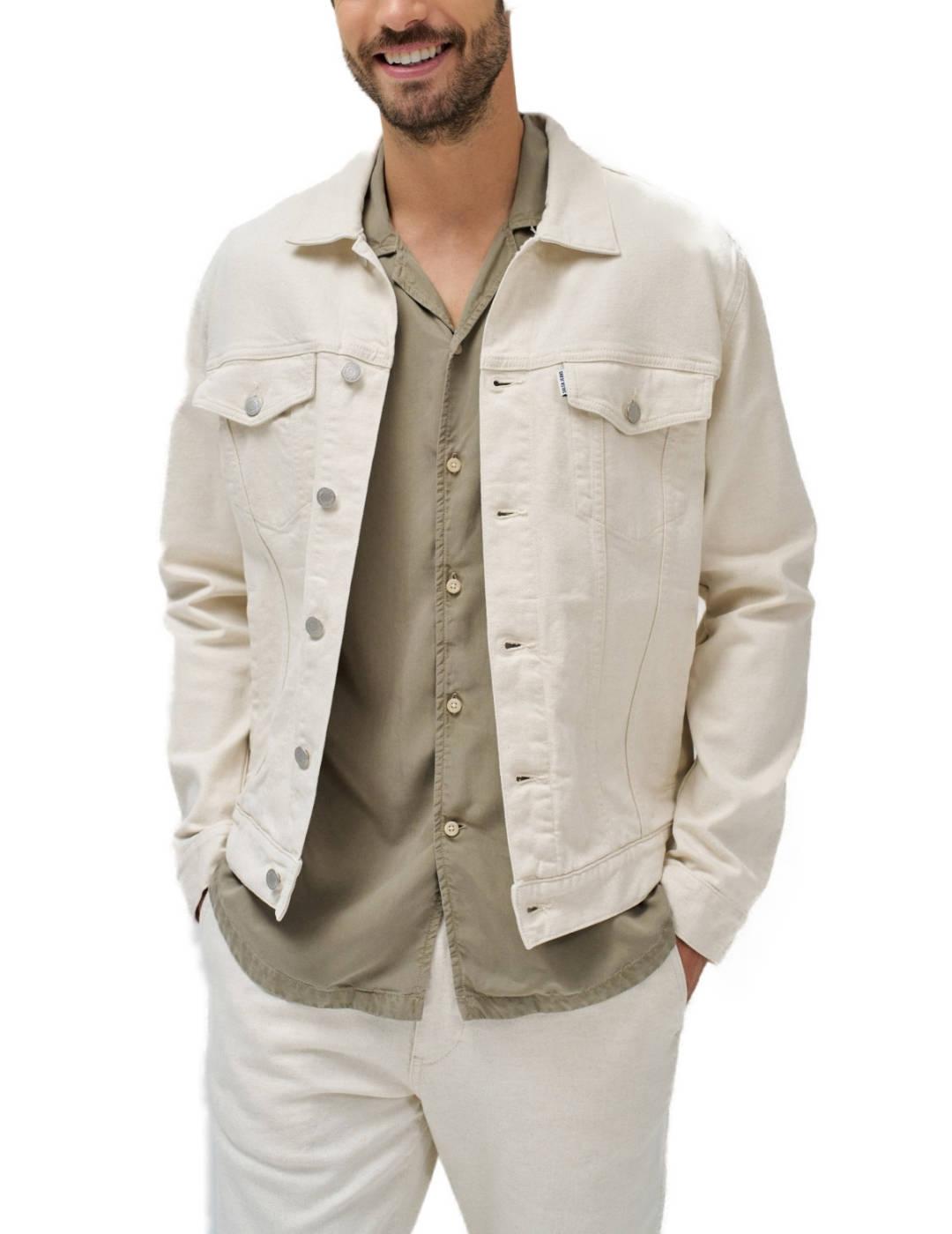 Chaqueta Salsa vaquera beige de hombre