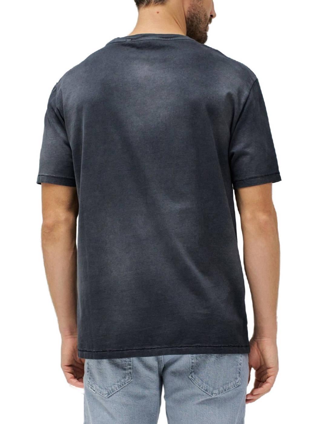 Camiseta Salsa negra desgastada serigrafía para hombre