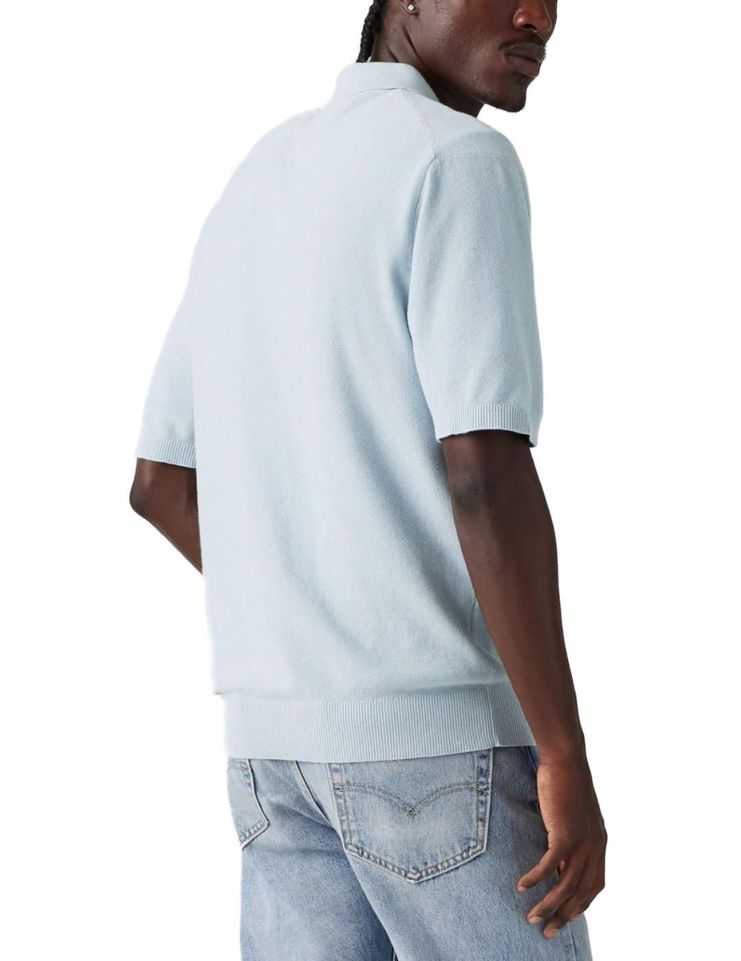 Polo Levi´s de punto azul celeste manga corta para hombre