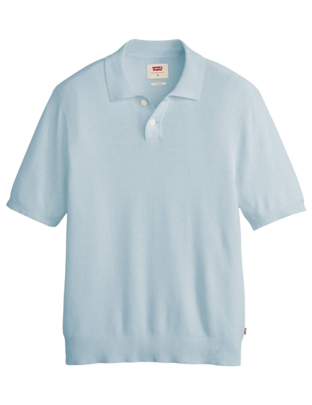 Polo Levi´s de punto azul celeste manga corta para hombre