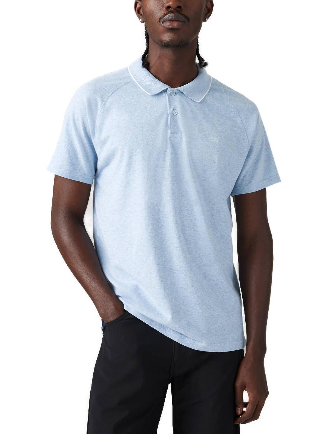 Polo Levi´s azul línea blanca manga corta para hombre