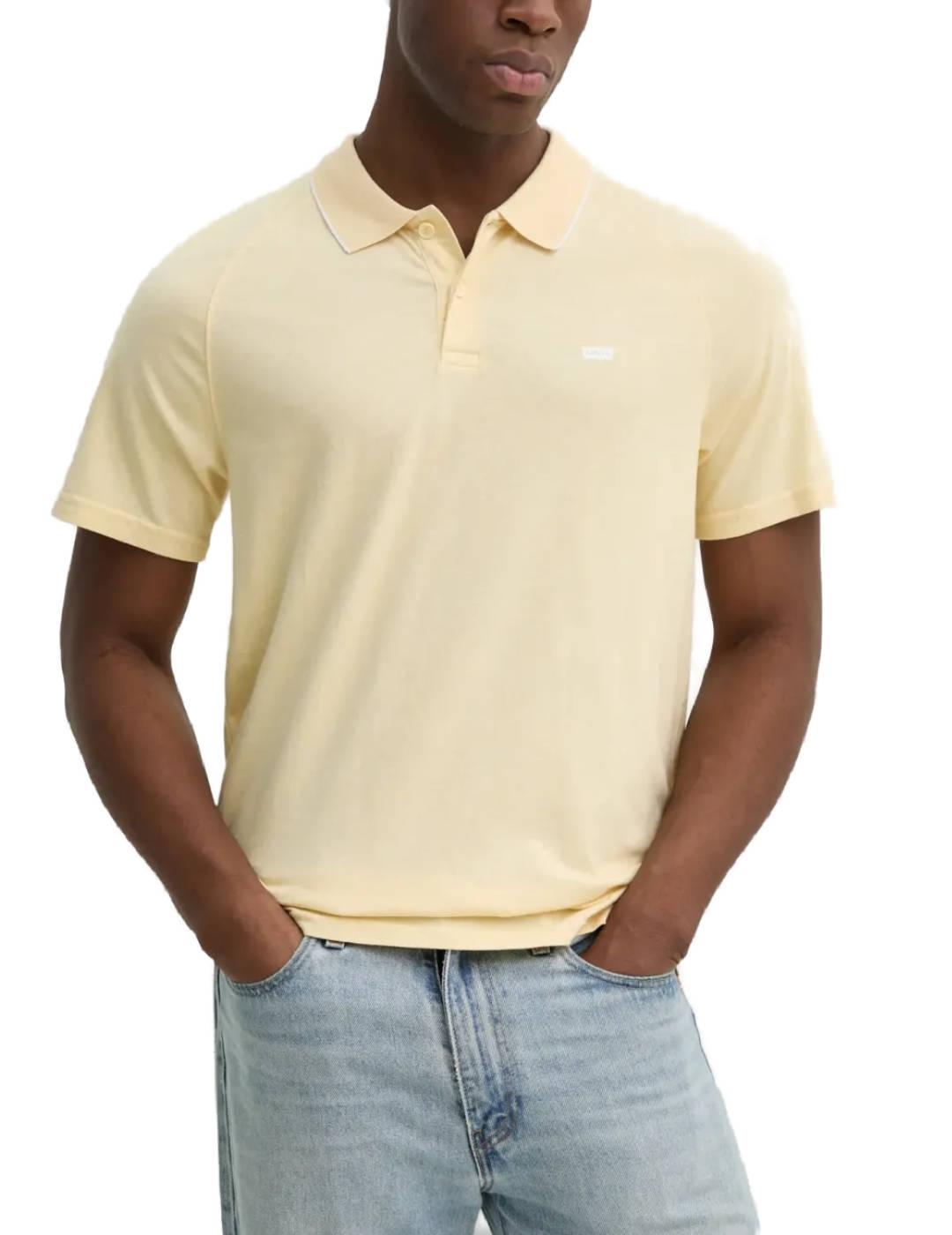 Polo Levi´s amarillo línea blanca manga corta para hombre