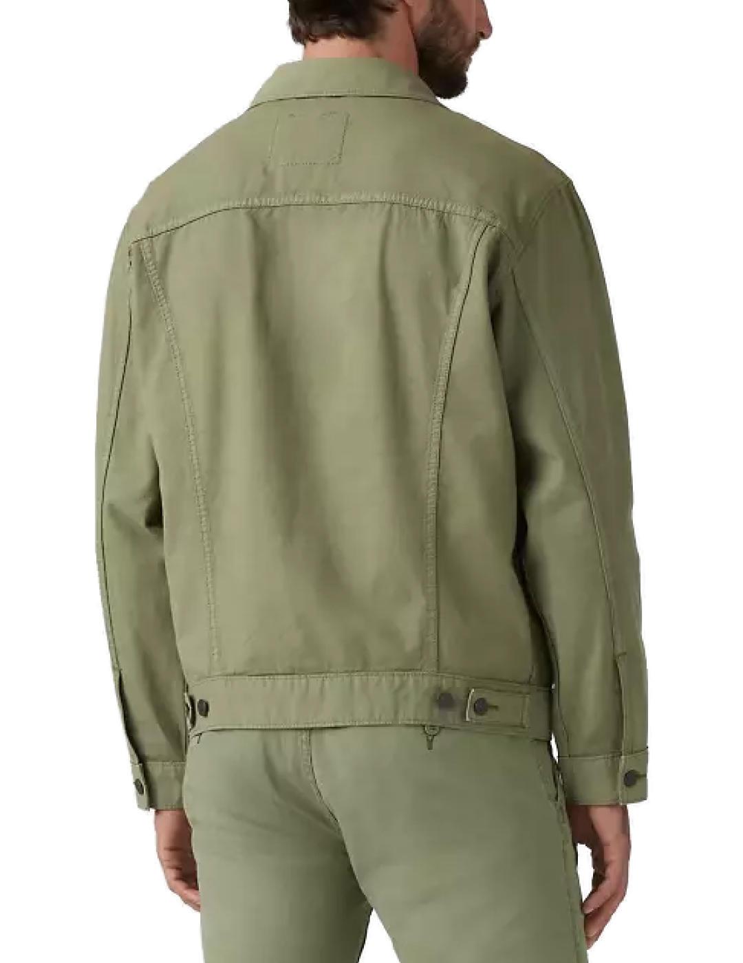 Cazadora trucker Levi´s verde de lino para hombre