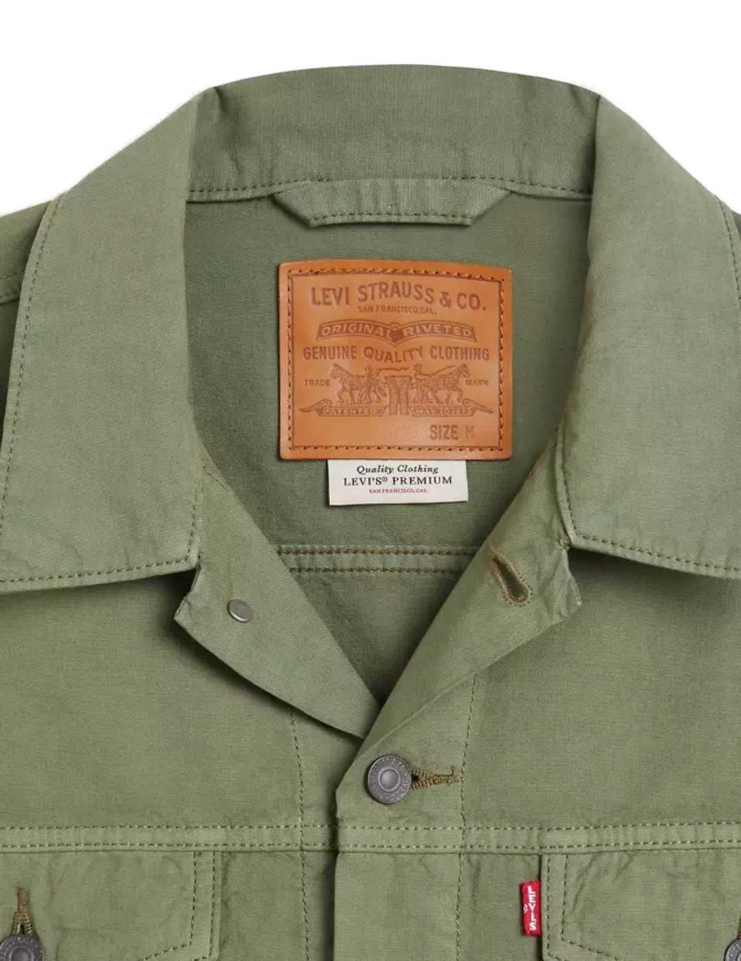 Cazadora trucker Levi´s verde de lino para hombre