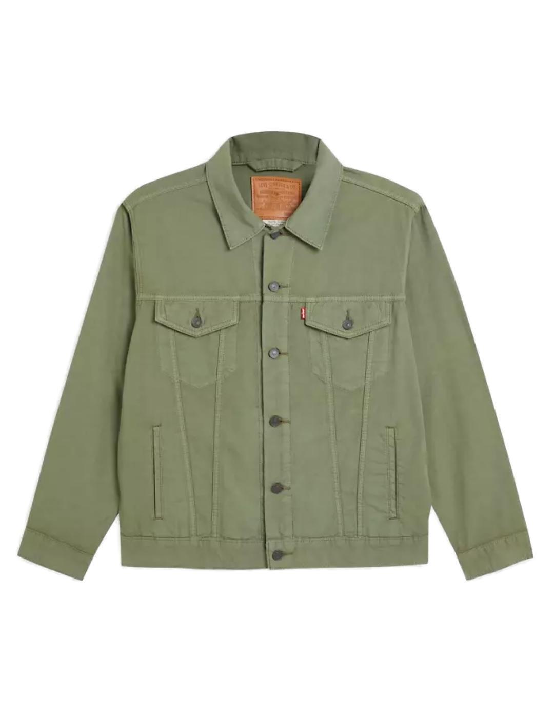 Cazadora trucker Levi´s verde de lino para hombre