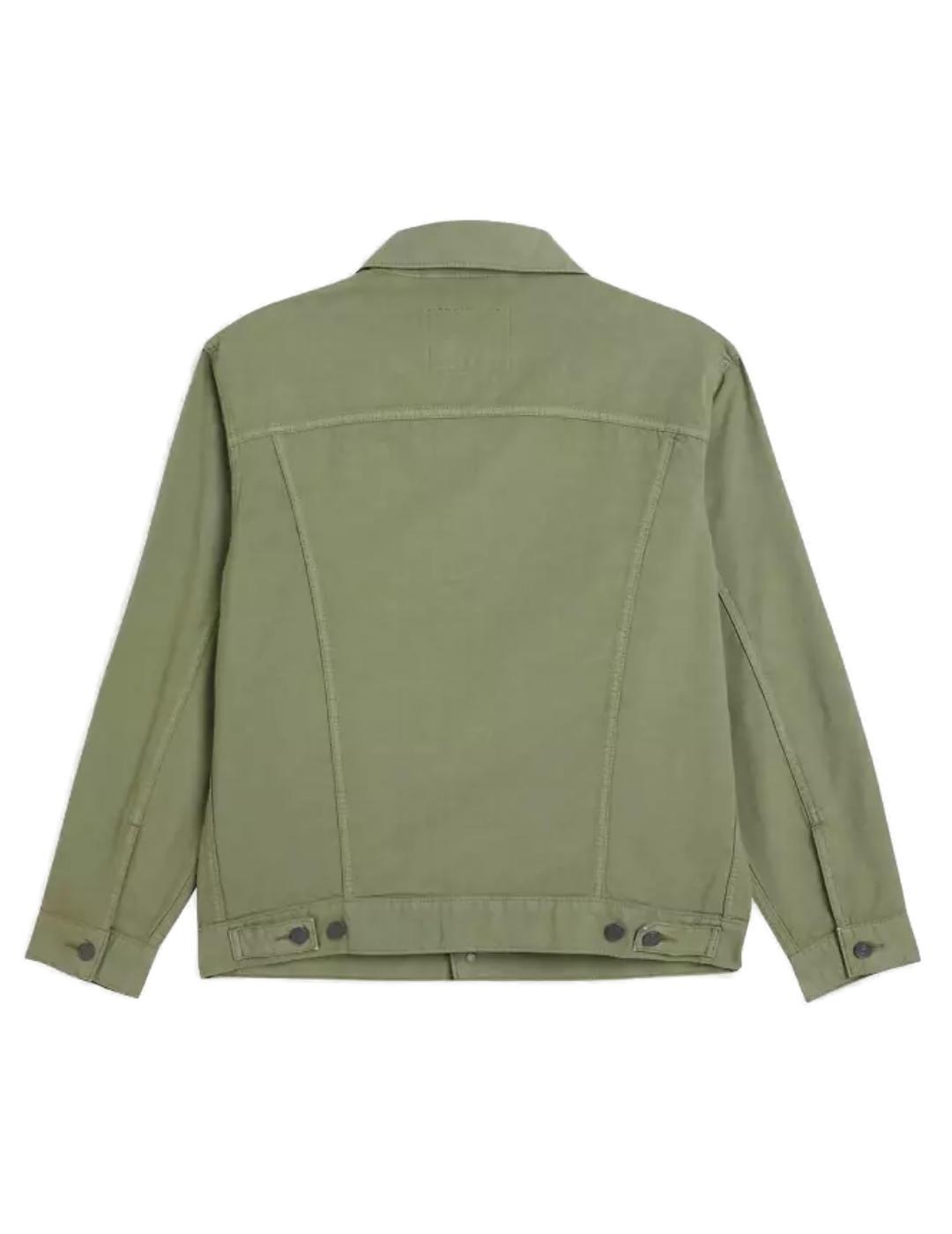 Cazadora trucker Levi´s verde de lino para hombre