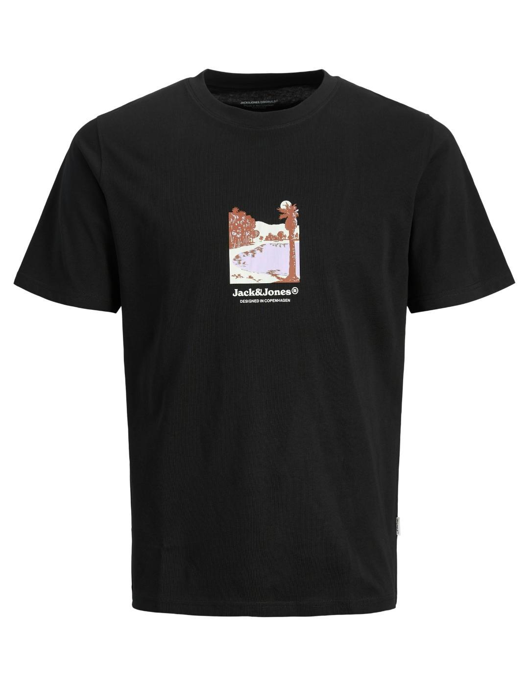 Camiseta Jack&Jones Split negro manga corta para hombre