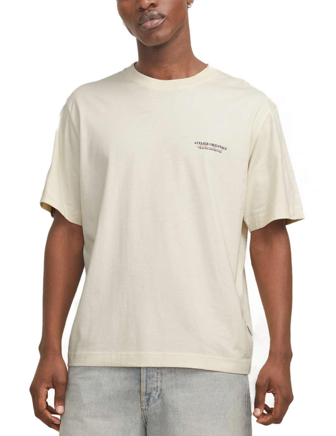 Camiseta Jack&Jones Slington beige manga corta para hombre