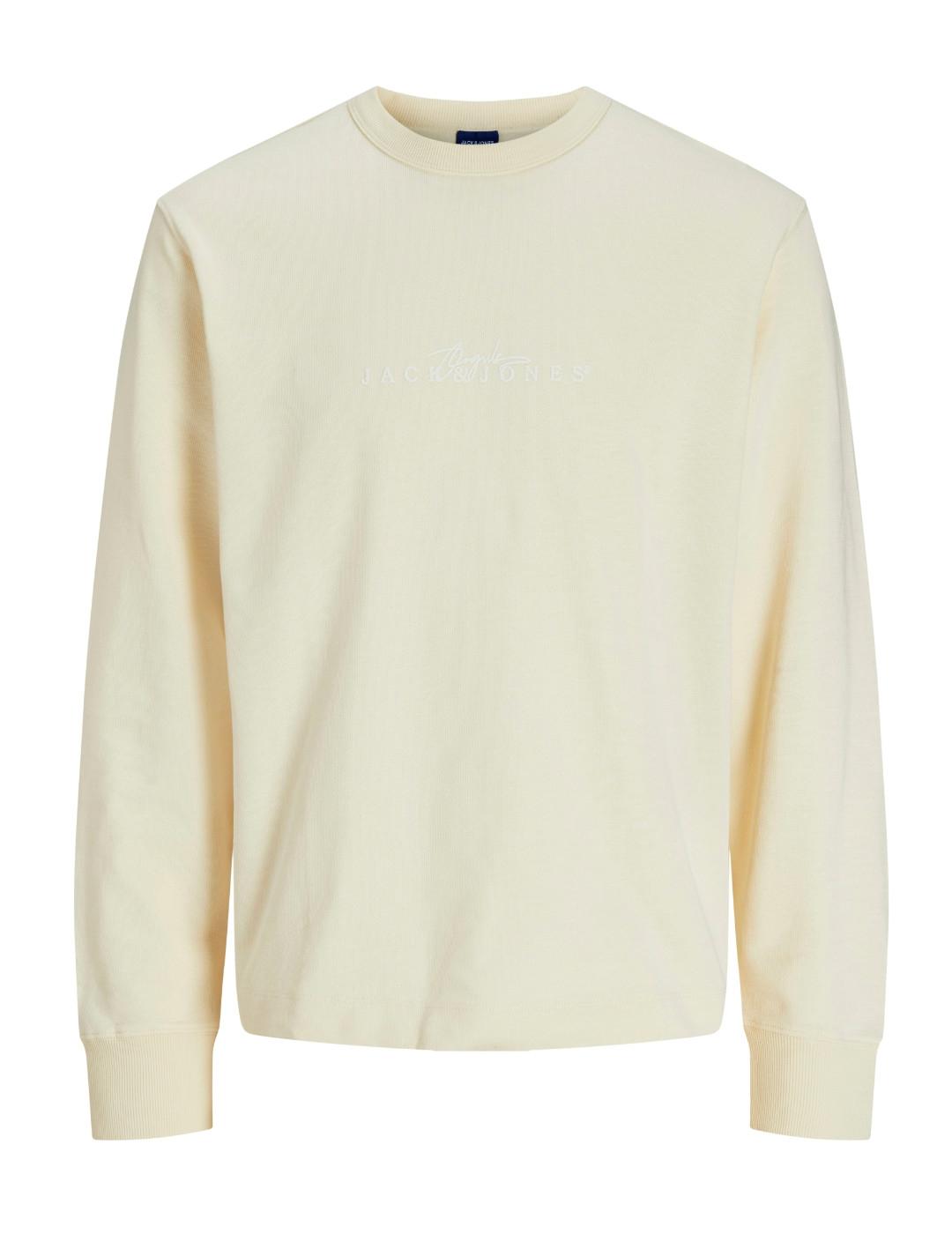 Sudadera Jack&Jones Arenna beige sin capucha para hombre