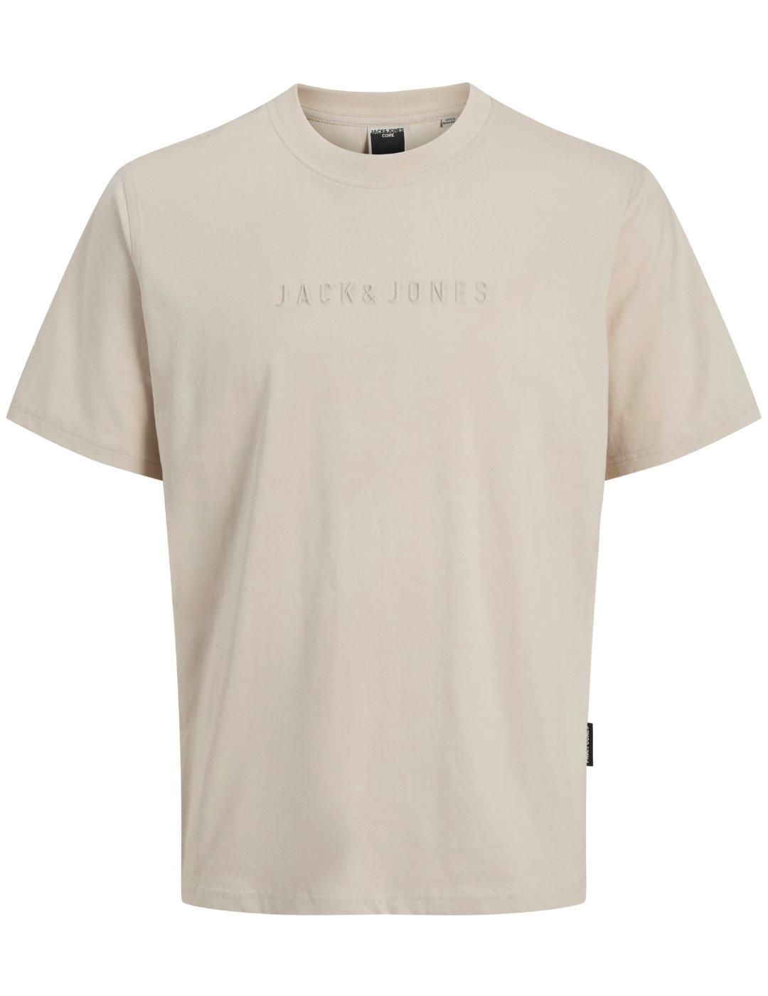 Camiseta Jack&Jones Charge beige manga corta para hombre