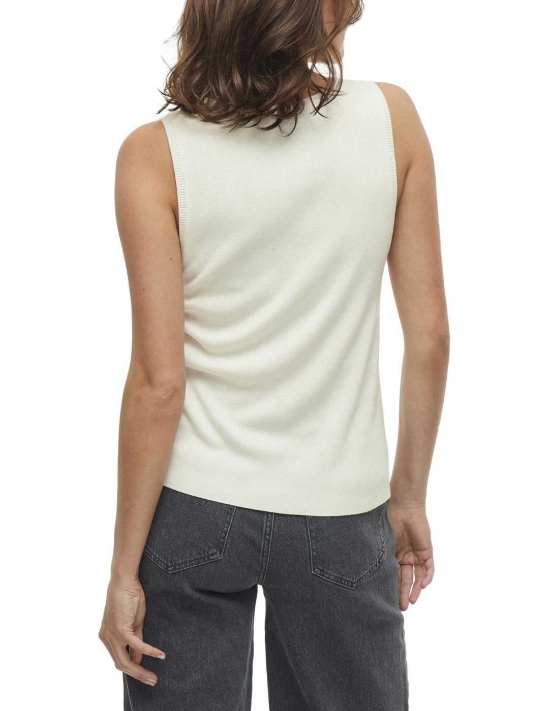 Camiseta Vila Kippa blanca manga sisa para mujer