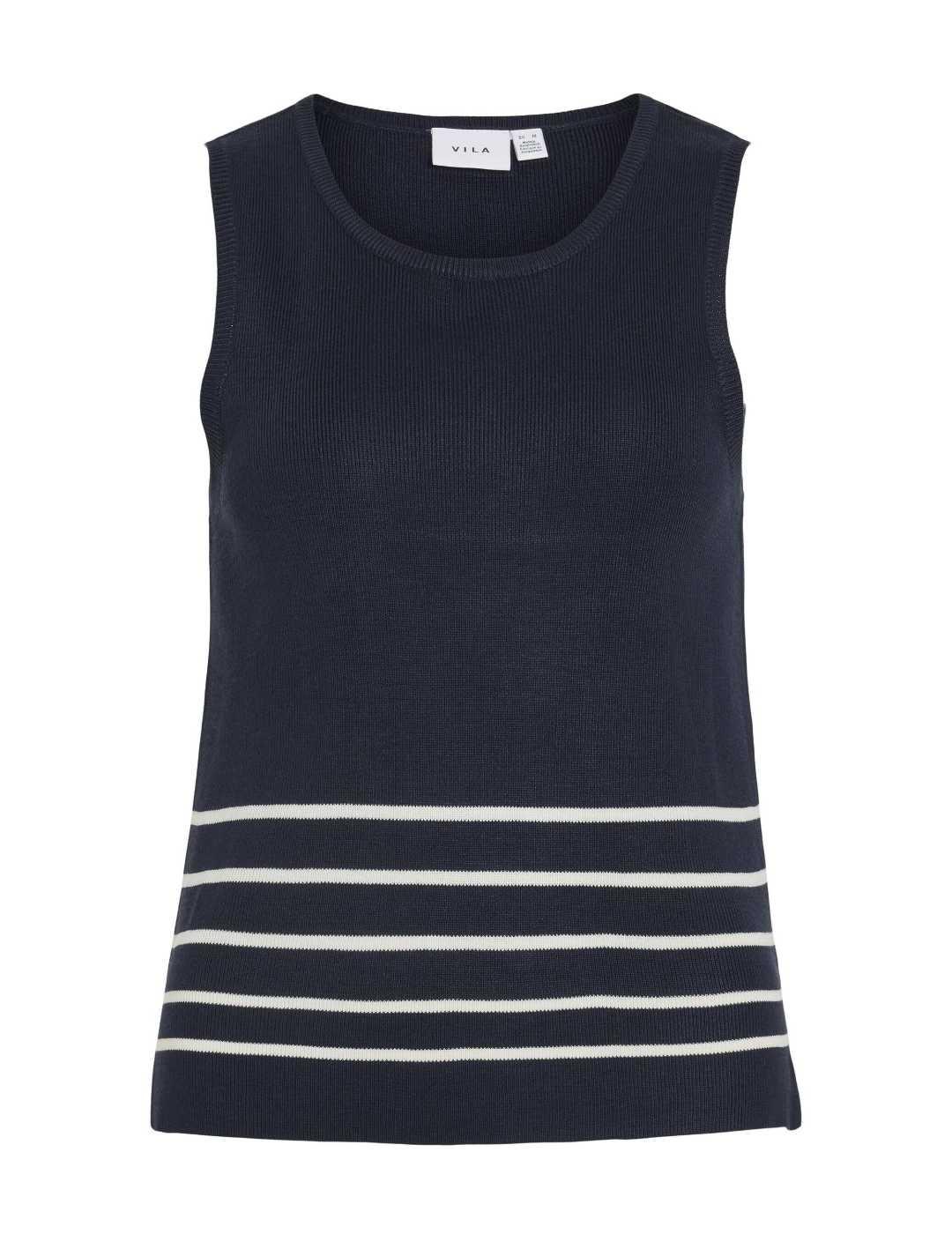 Camiseta Vila Kippa azul marino rayas para mujer