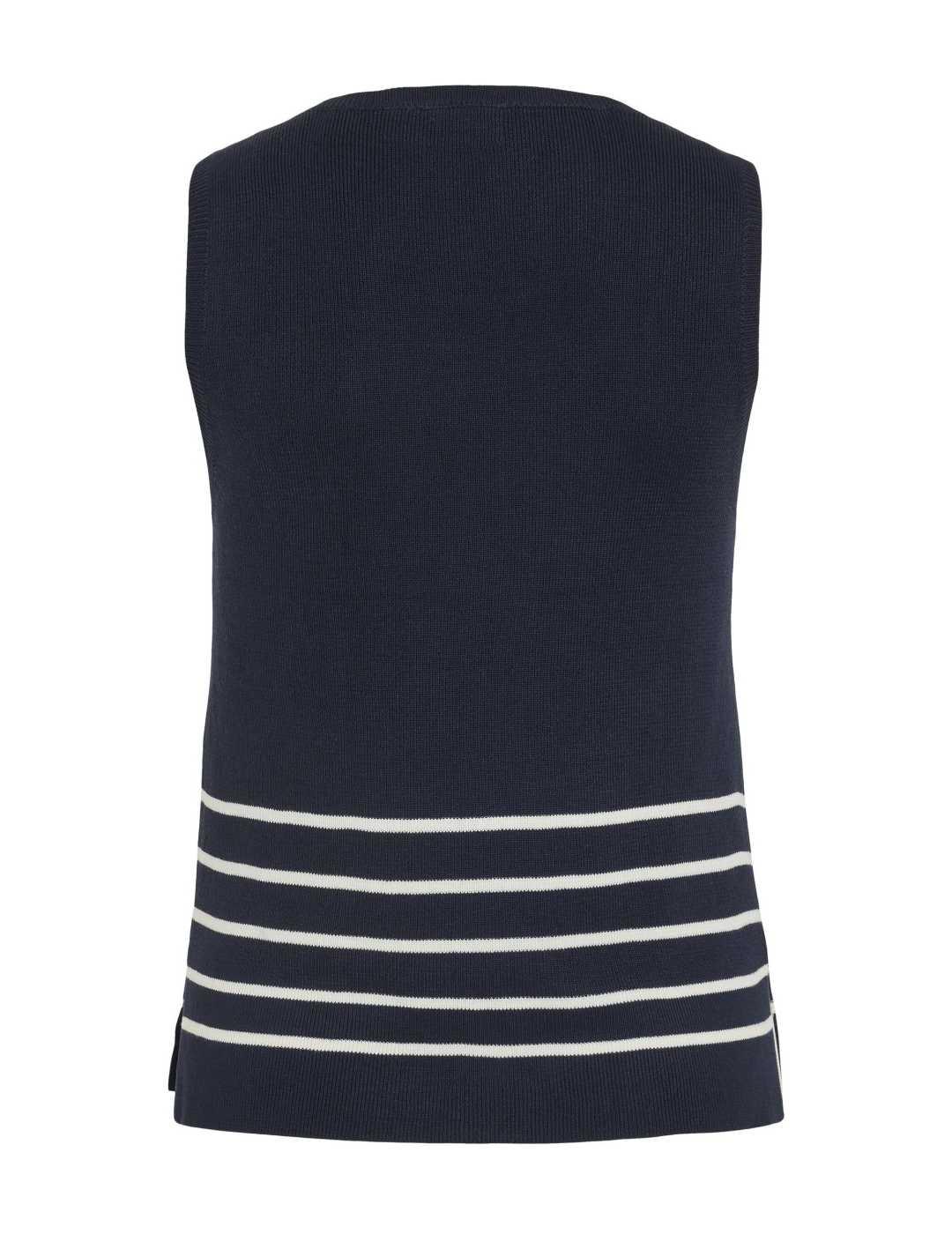 Camiseta Vila Kippa azul marino rayas para mujer