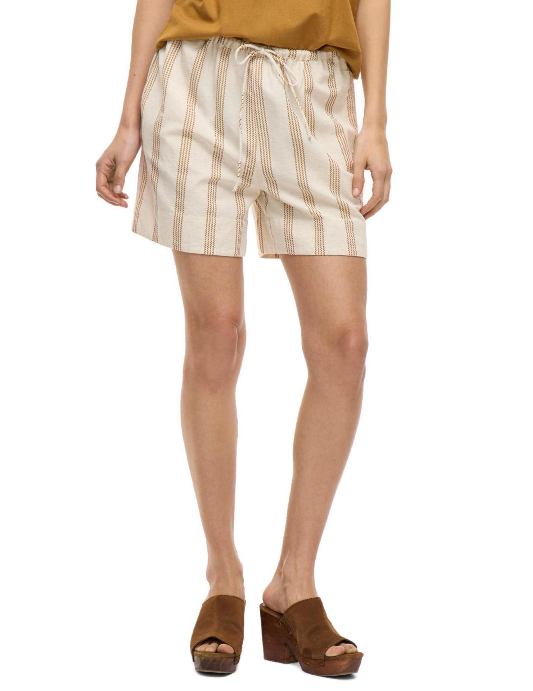 Shorts Prisilla Vila rayas color natural para mujer