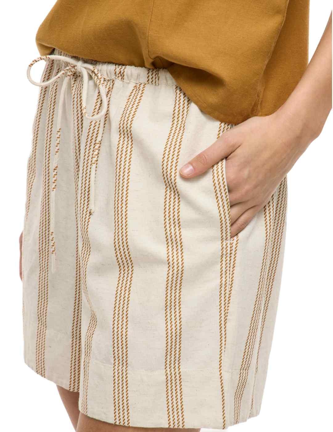 Shorts Prisilla Vila rayas color natural para mujer