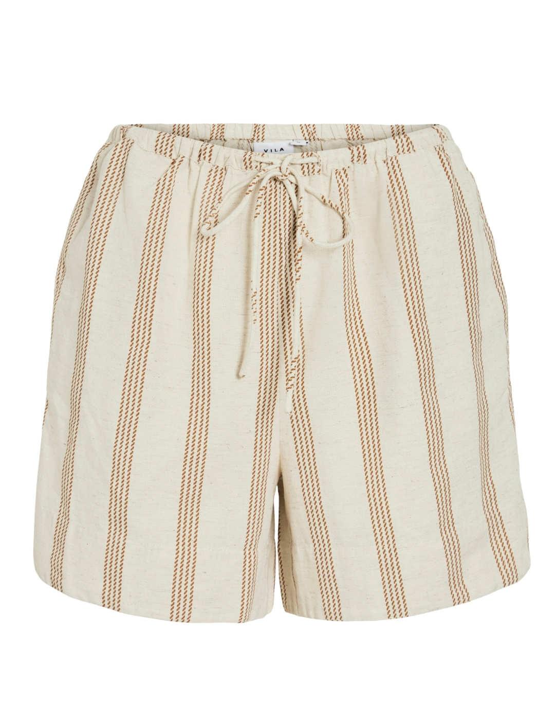 Shorts Prisilla Vila rayas color natural para mujer