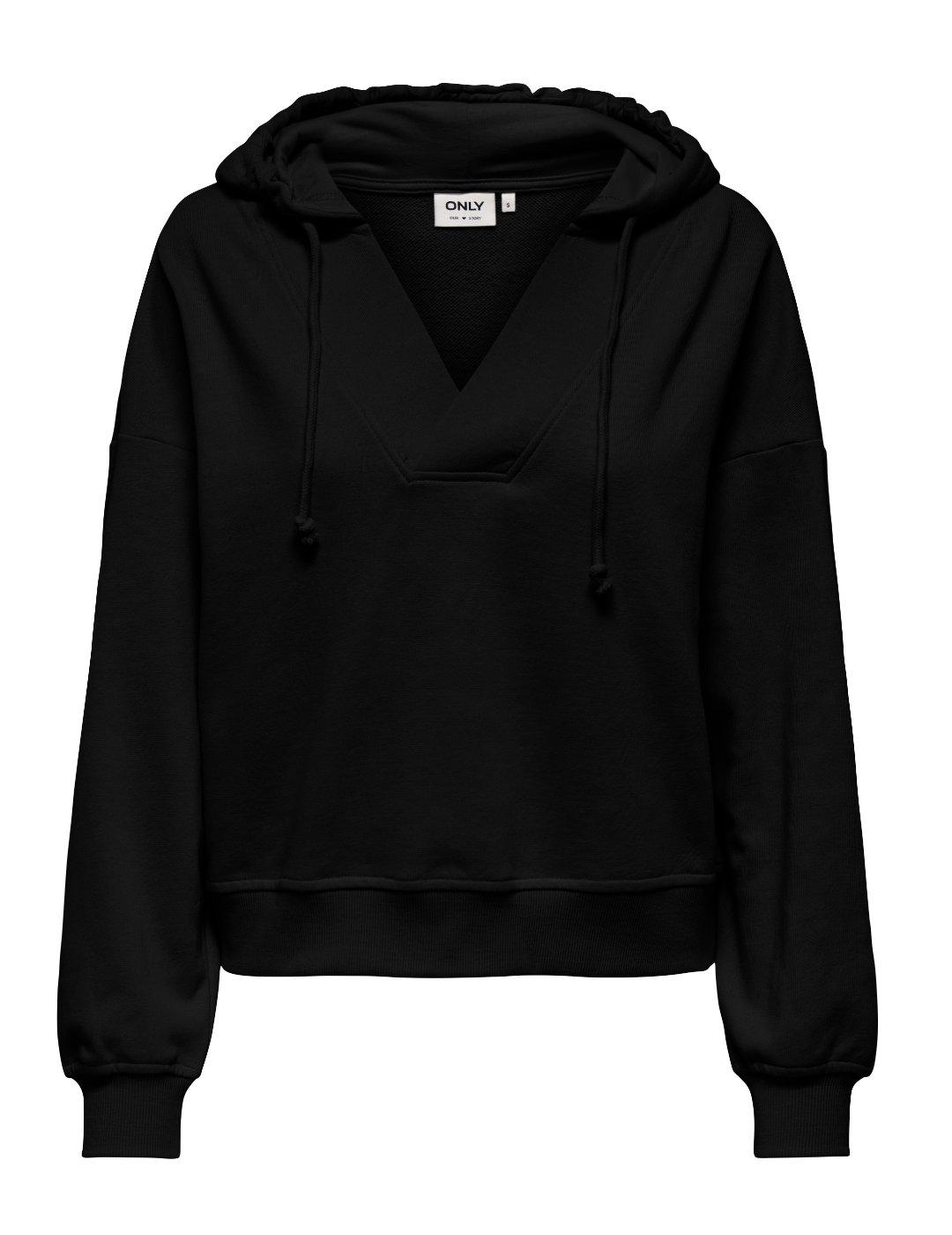 Sudadera Only Suki negro con capucha para mujer