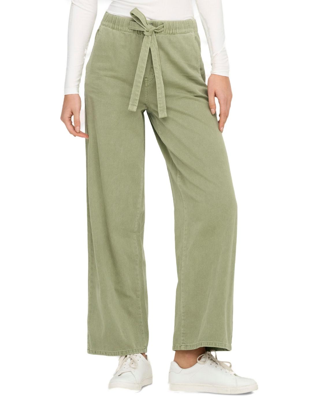 Pantalón Only Silla verde claro wide leg para mujer