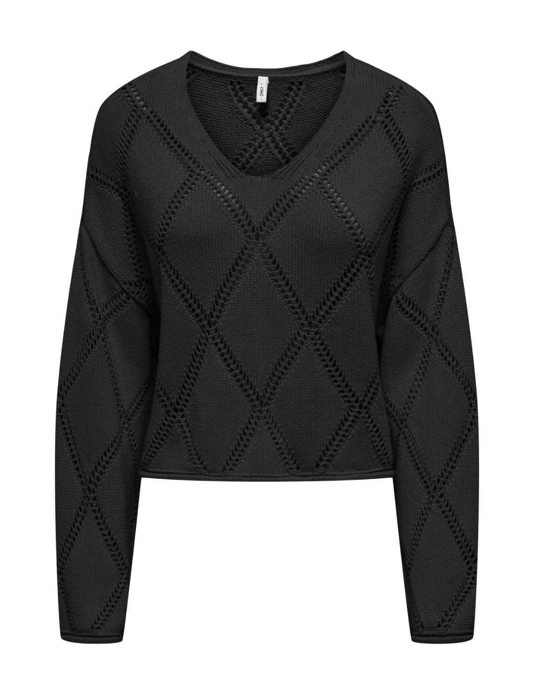 Jersey Only Taylor negro de punto troquelado para mujer