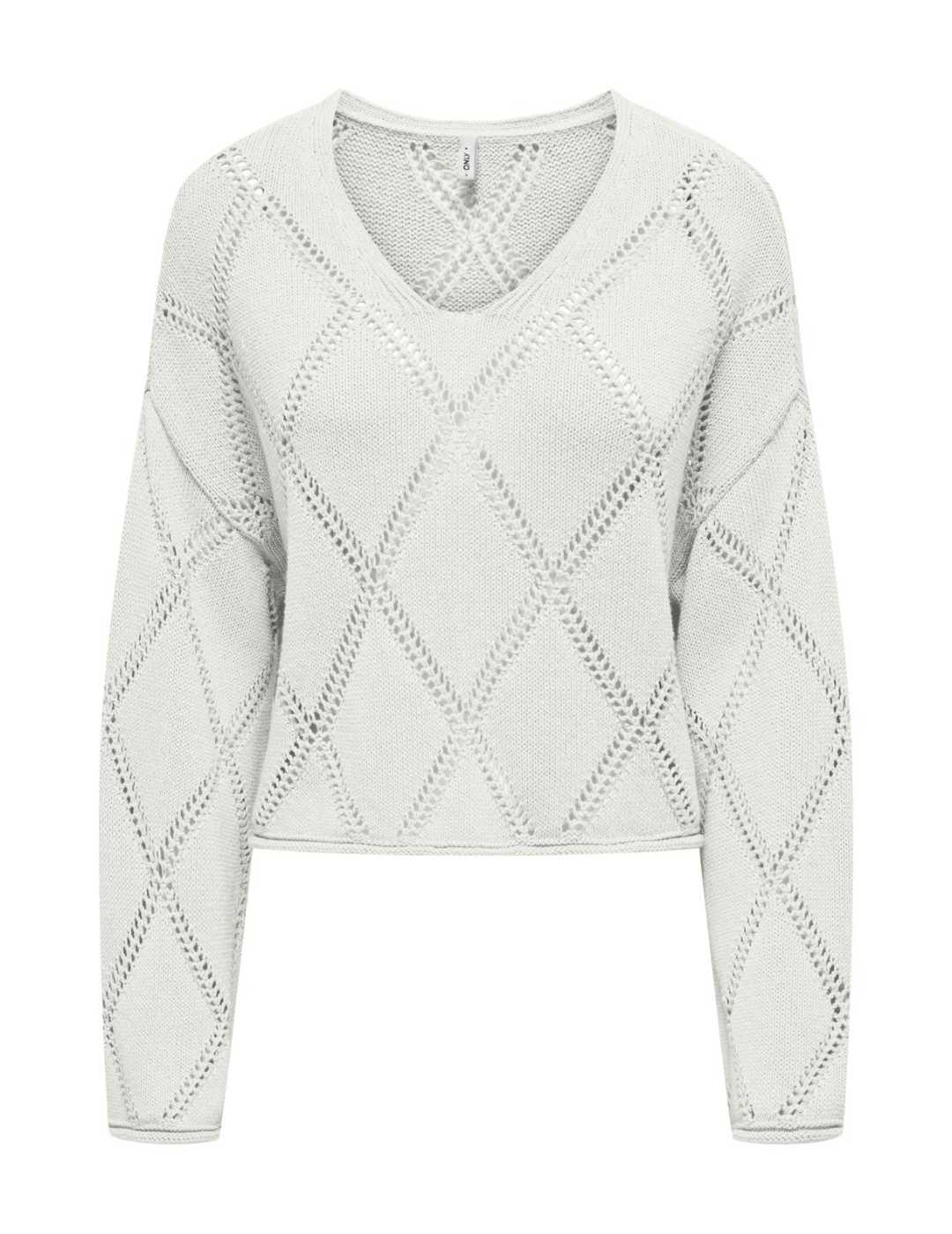 Jersey Only Taylor blanco de punto troquelado para mujer