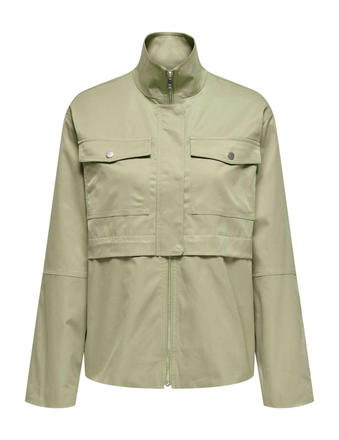 Chaqueta Only Lisa verde claro sin capucha para mujer