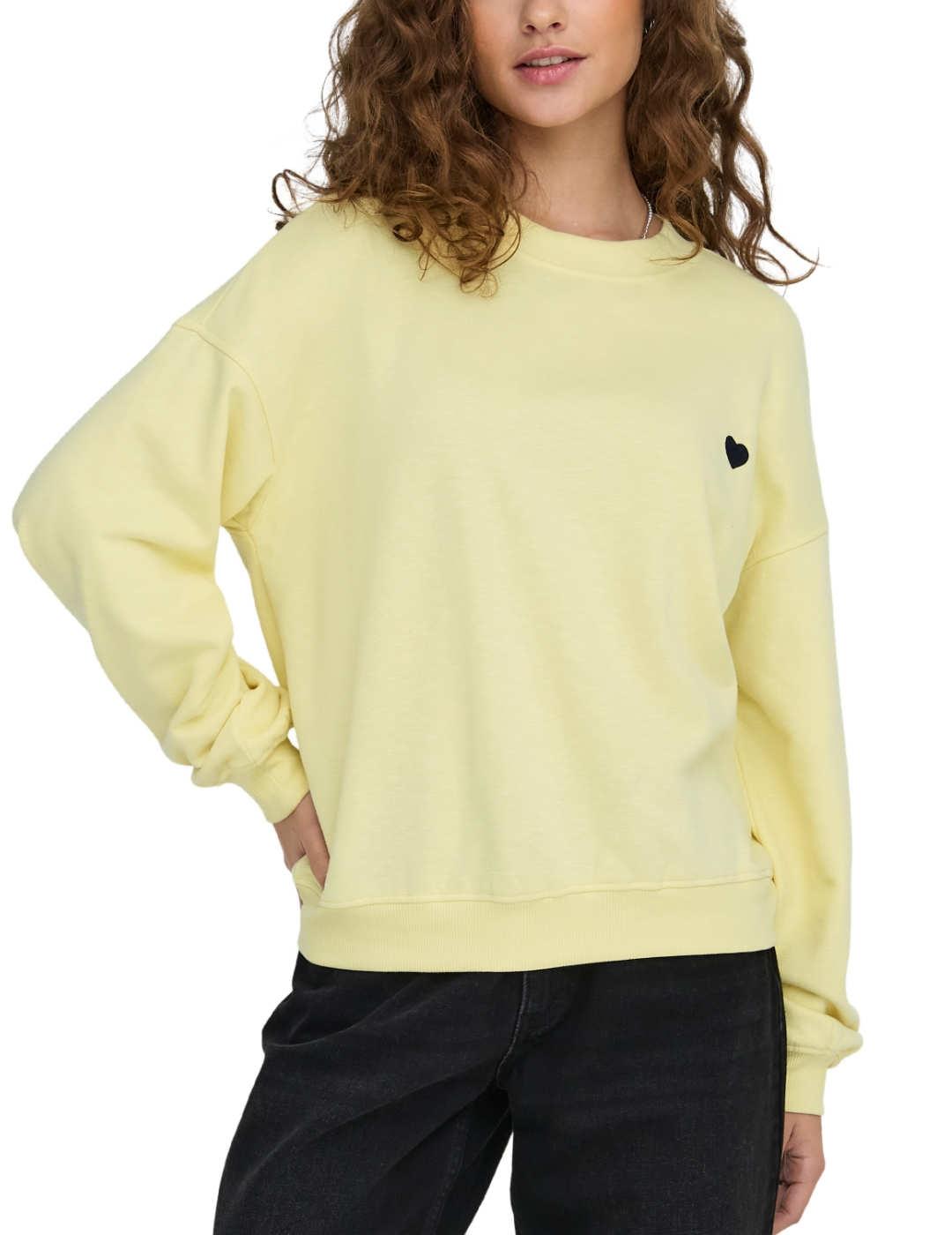 Sudadera Only Ingrid amarillo Dejavu sin capucha para mujer
