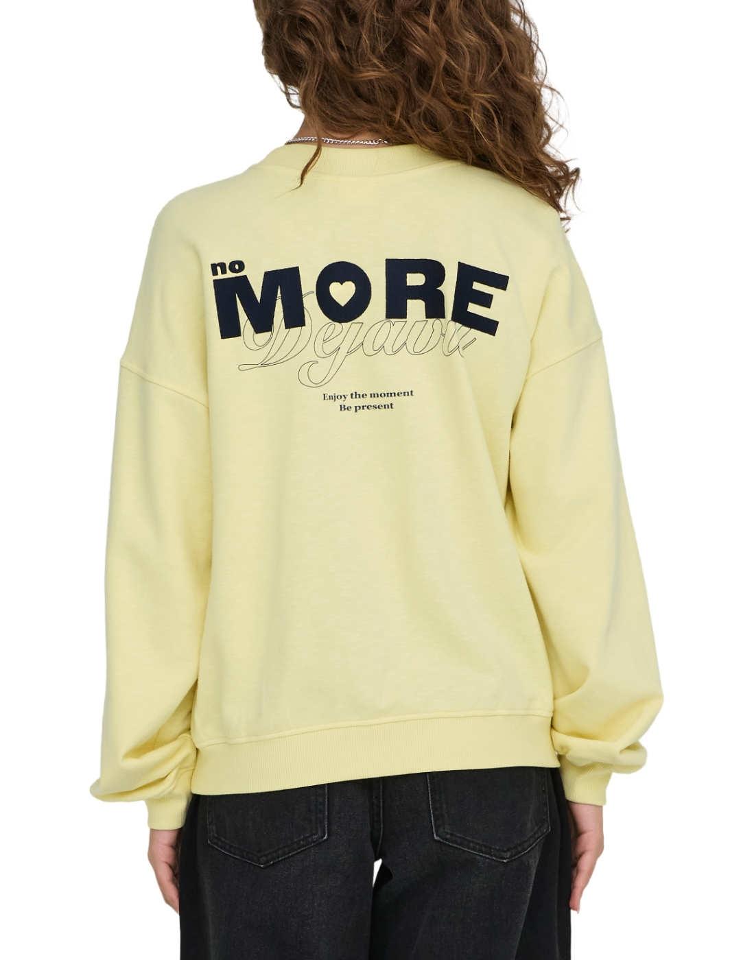 Sudadera Only Ingrid amarillo Dejavu sin capucha para mujer