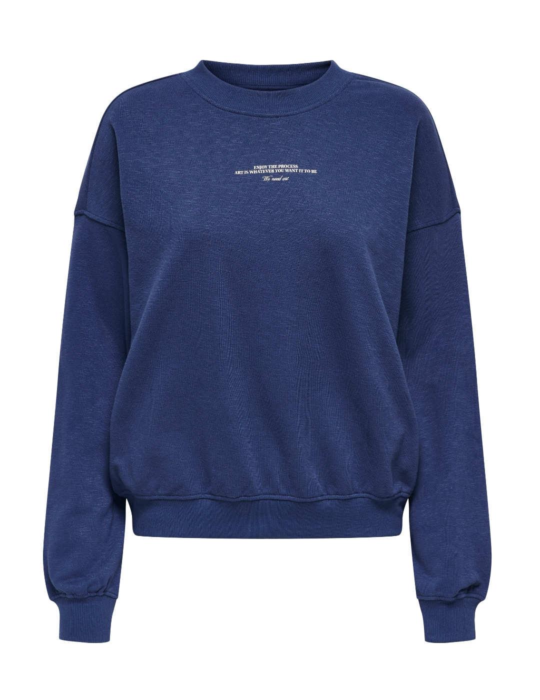 Sudadera Only Ingrid marino Art sin capucha para mujer