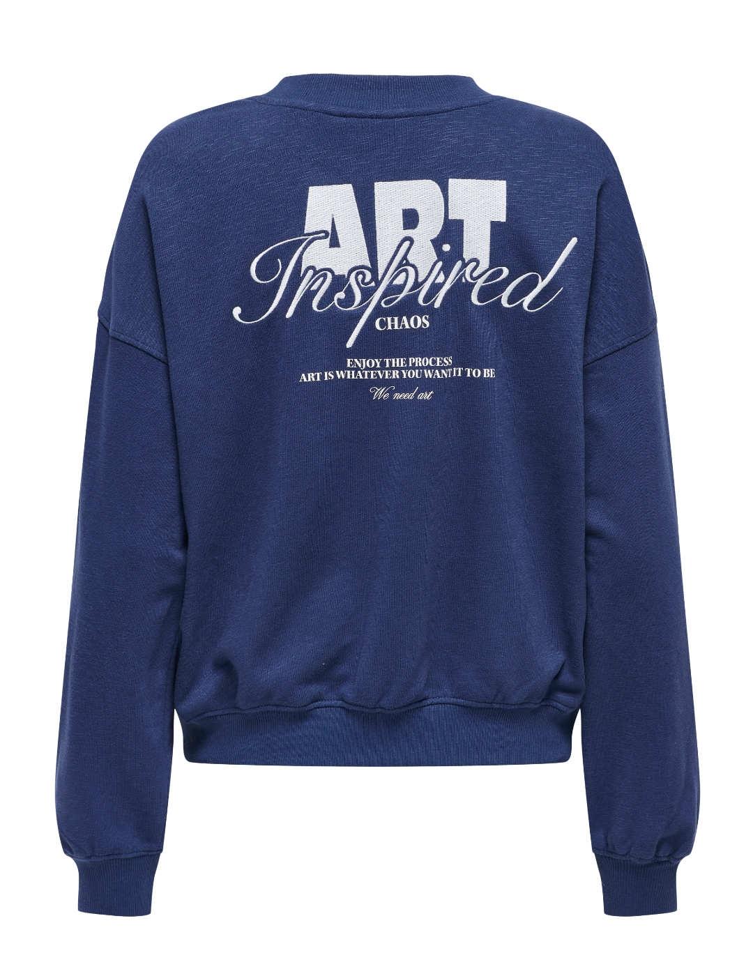 Sudadera Only Ingrid marino Art sin capucha para mujer