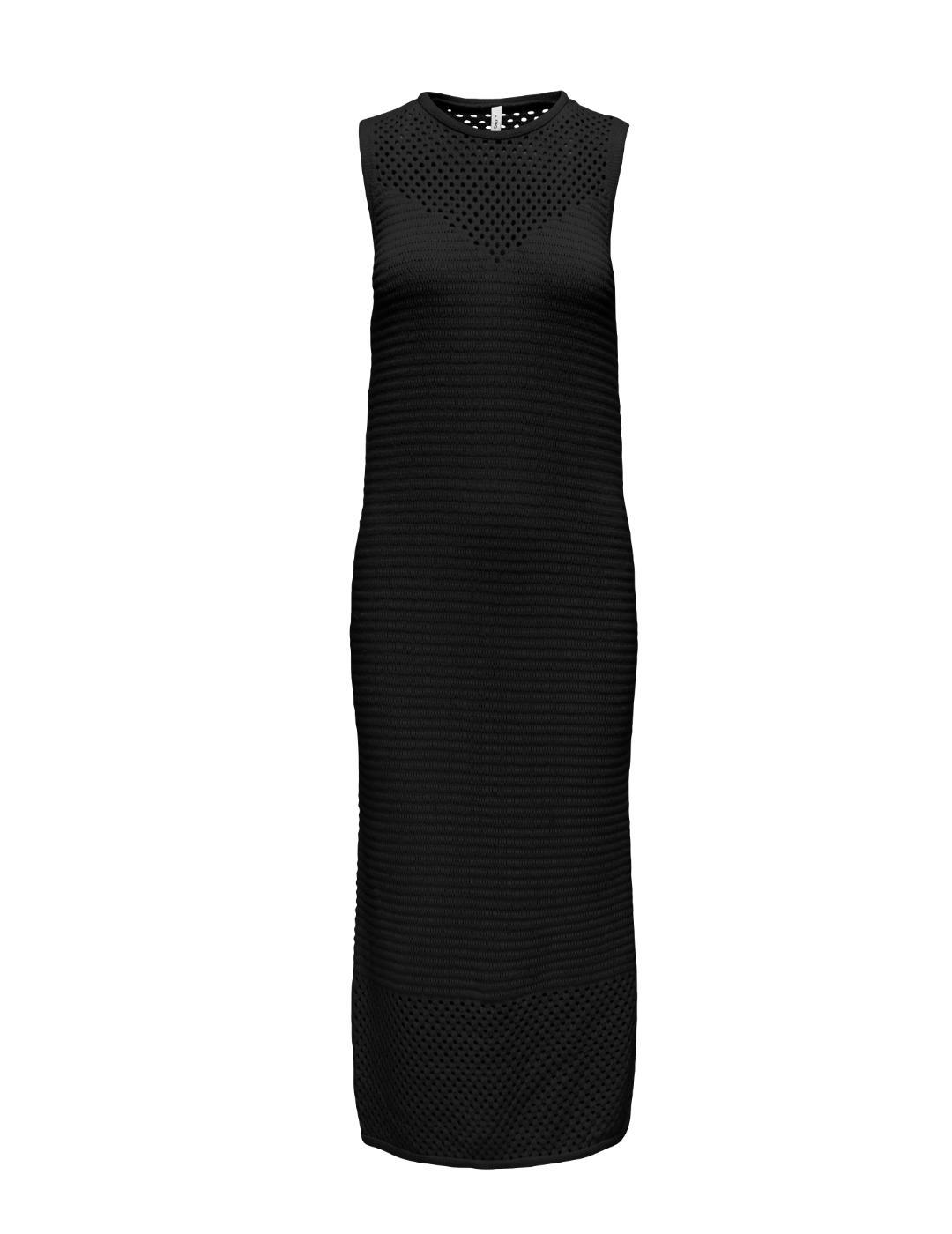Vestido Only Alula negro de crochet troquelado para mujer