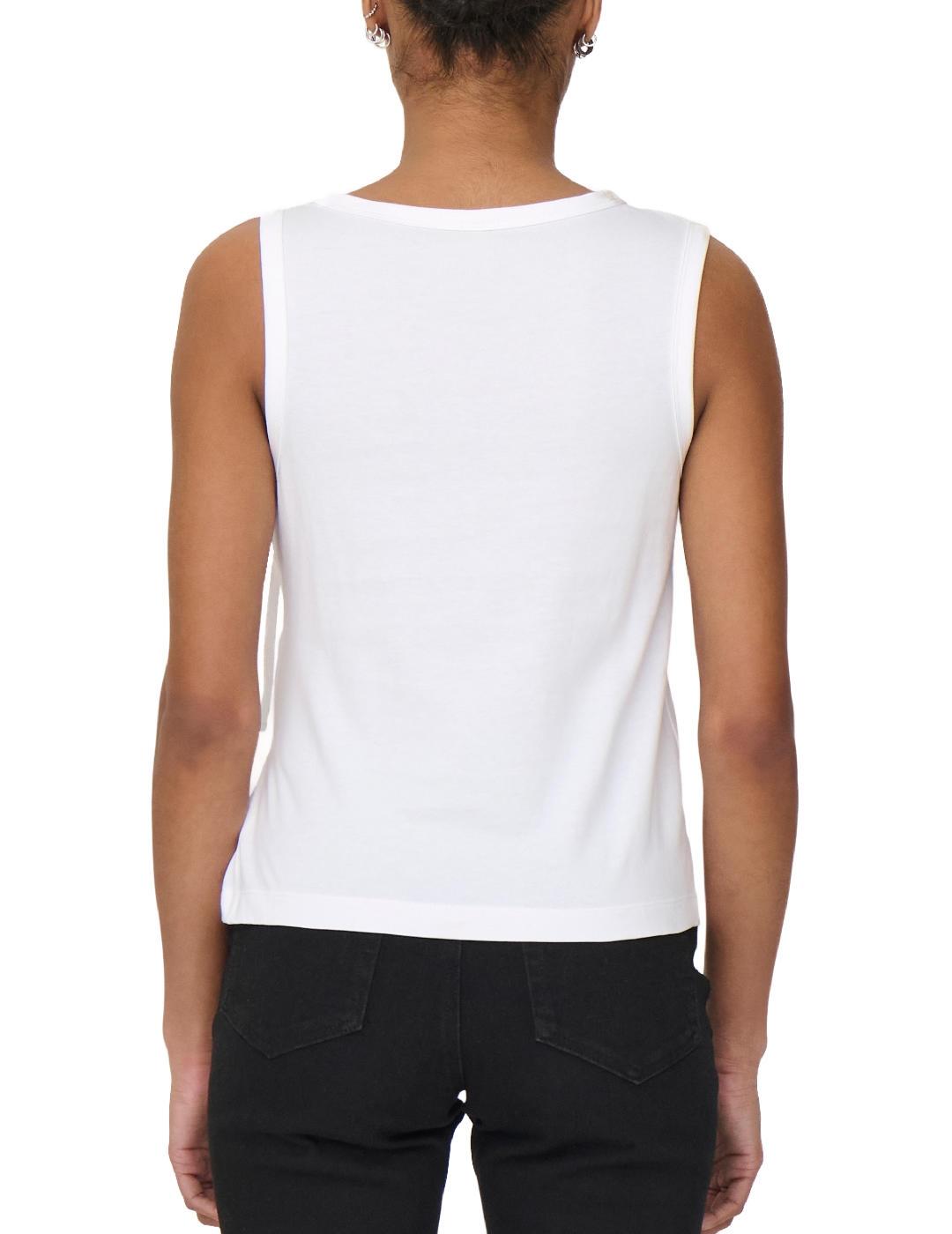 Camiseta Only Will blanco manga sisa para mujer