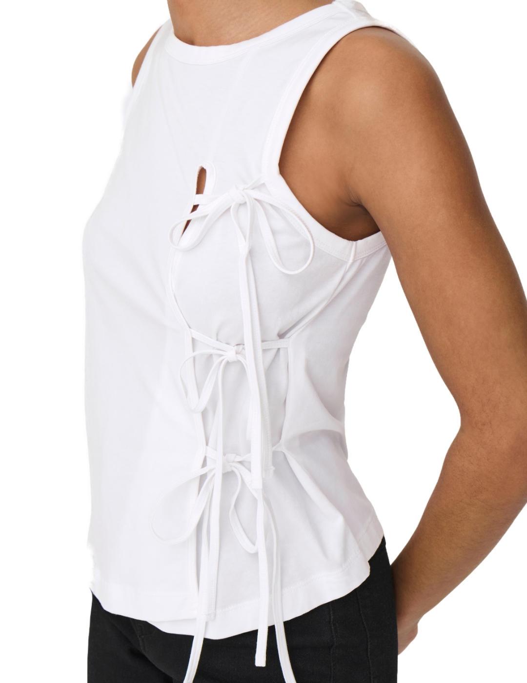 Camiseta Only Will blanco manga sisa para mujer