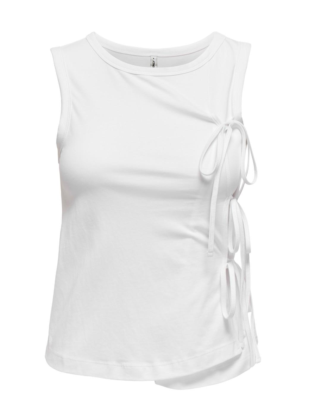Camiseta Only Will blanco manga sisa para mujer