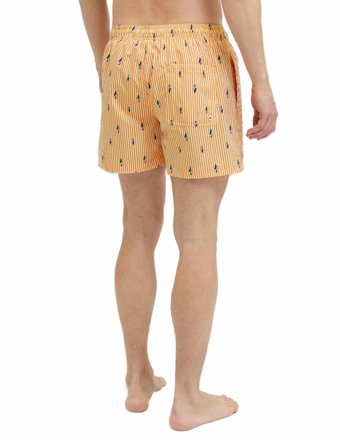 Bañador Jack&Jones Maui amarillo a rayas tiburones hombre