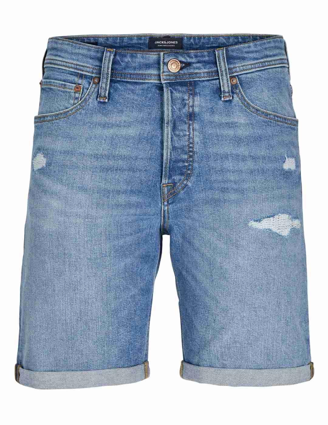 Shorts Jack&Jones Irick azul rotos regular fit para hombre