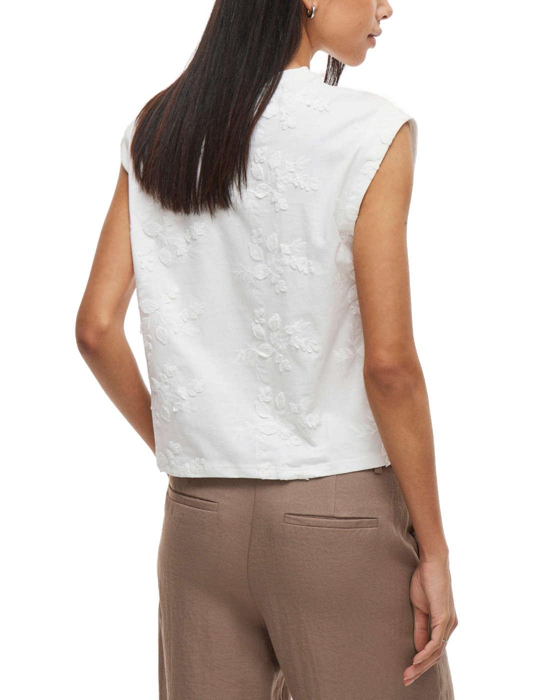 Camiseta Vila Nayla blanco bordados para mujer
