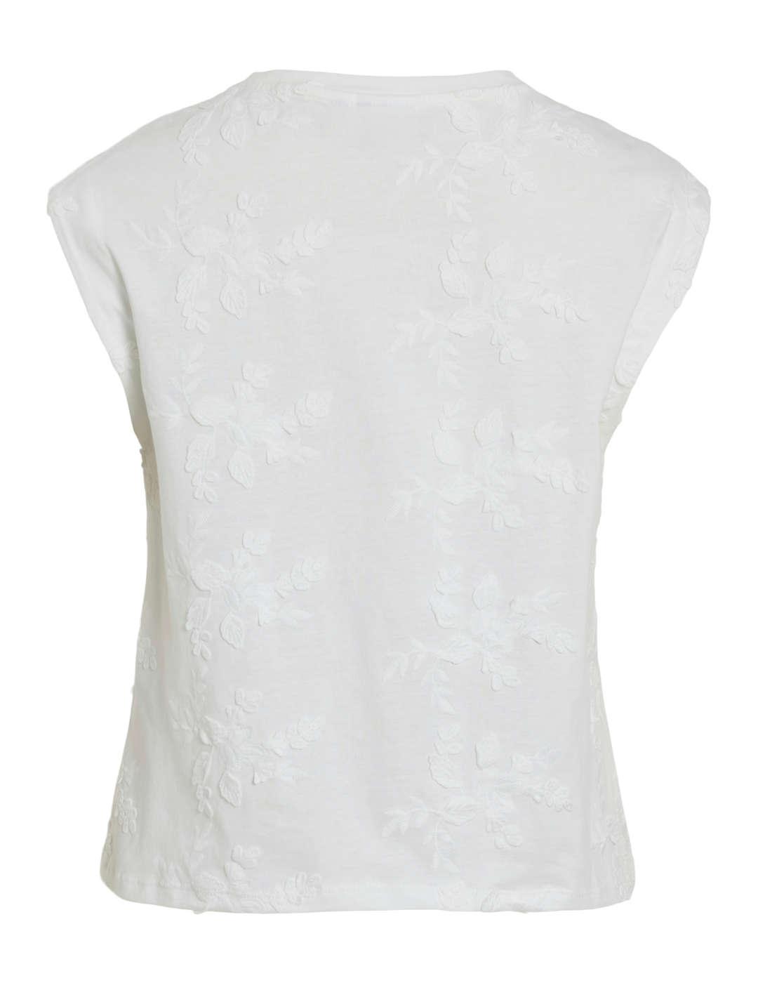 Camiseta Vila Nayla blanco bordados para mujer