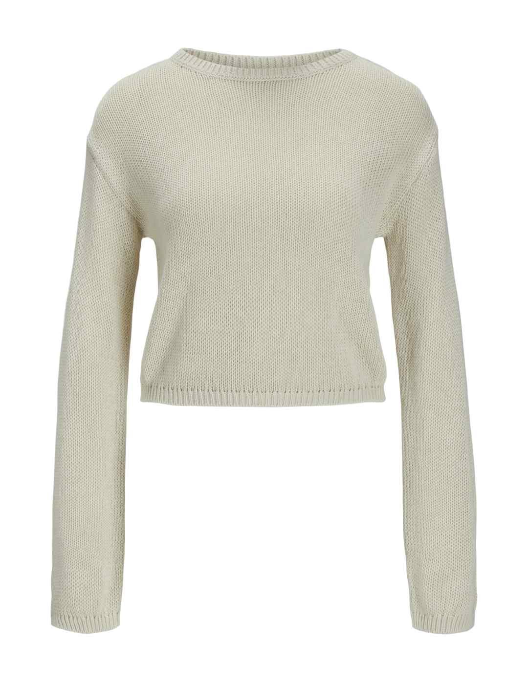 Jersey cropped JJXX Nova blanco roto para mujer